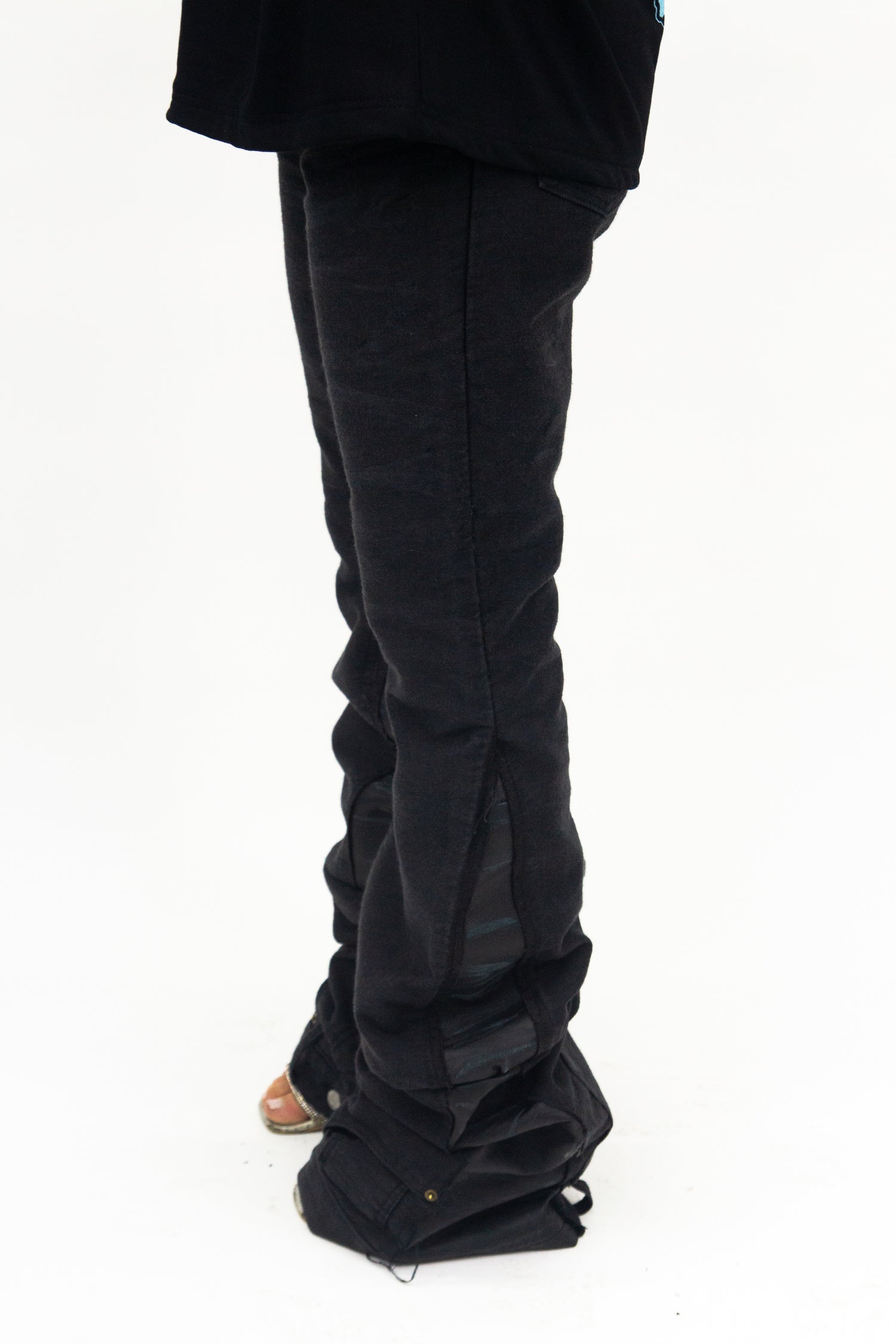BLACK MIDNIGHT LAYERED REVERSE DENIM ( ULTRA FLARED EDITION )