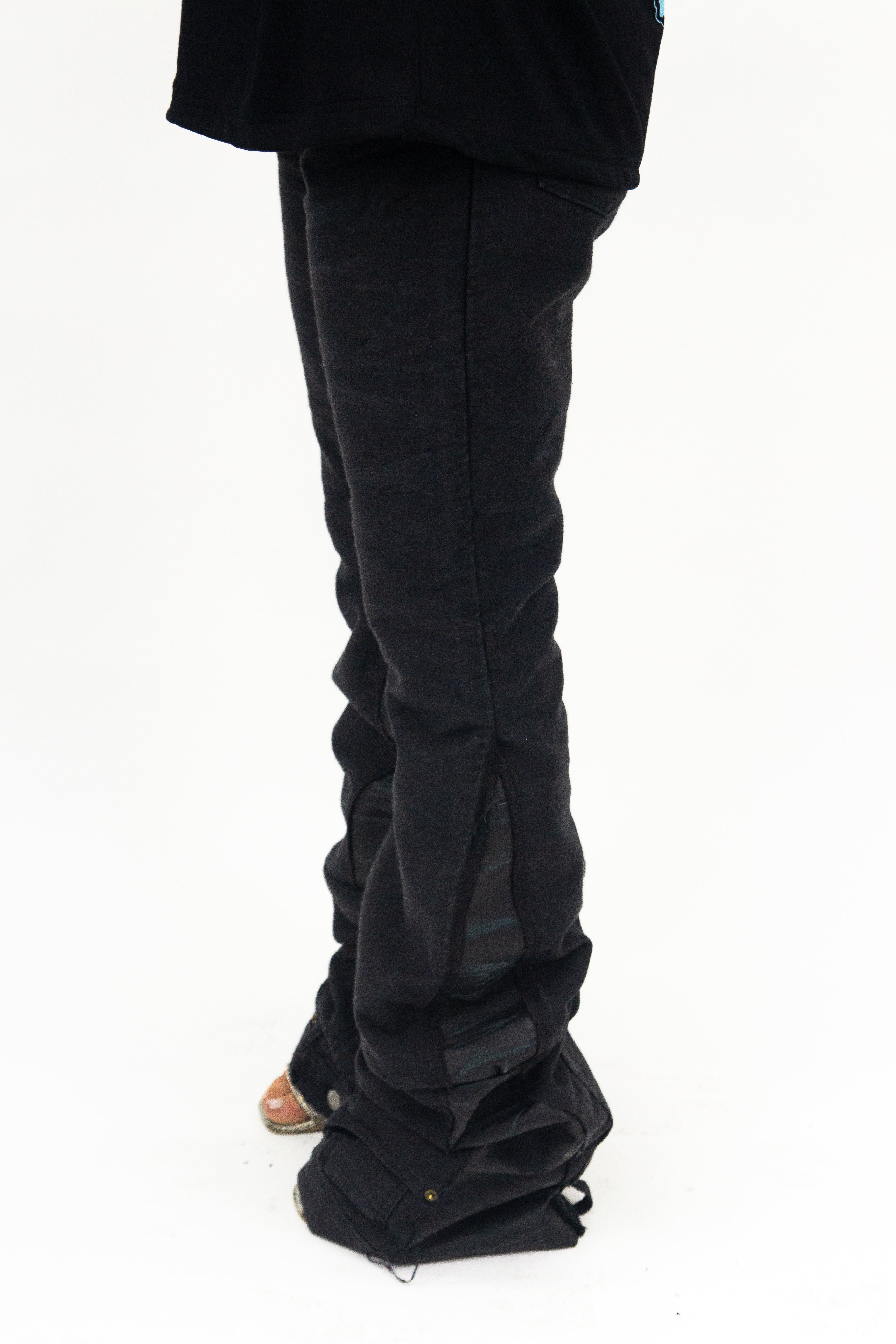 BLACK MIDNIGHT LAYERED REVERSE DENIM ( ULTRA FLARED EDITION )