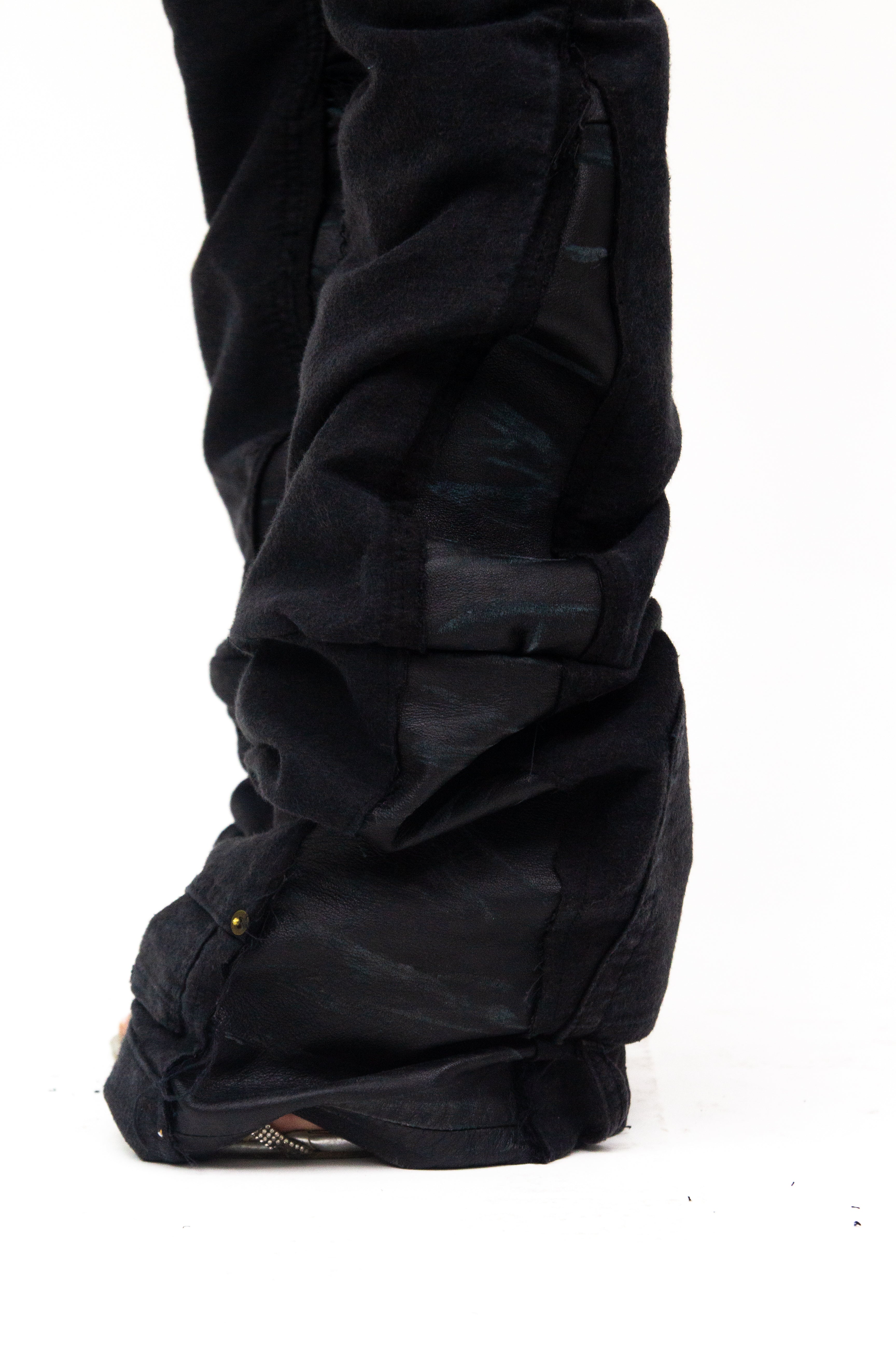 BLACK MIDNIGHT LAYERED REVERSE DENIM ( ULTRA FLARED EDITION )