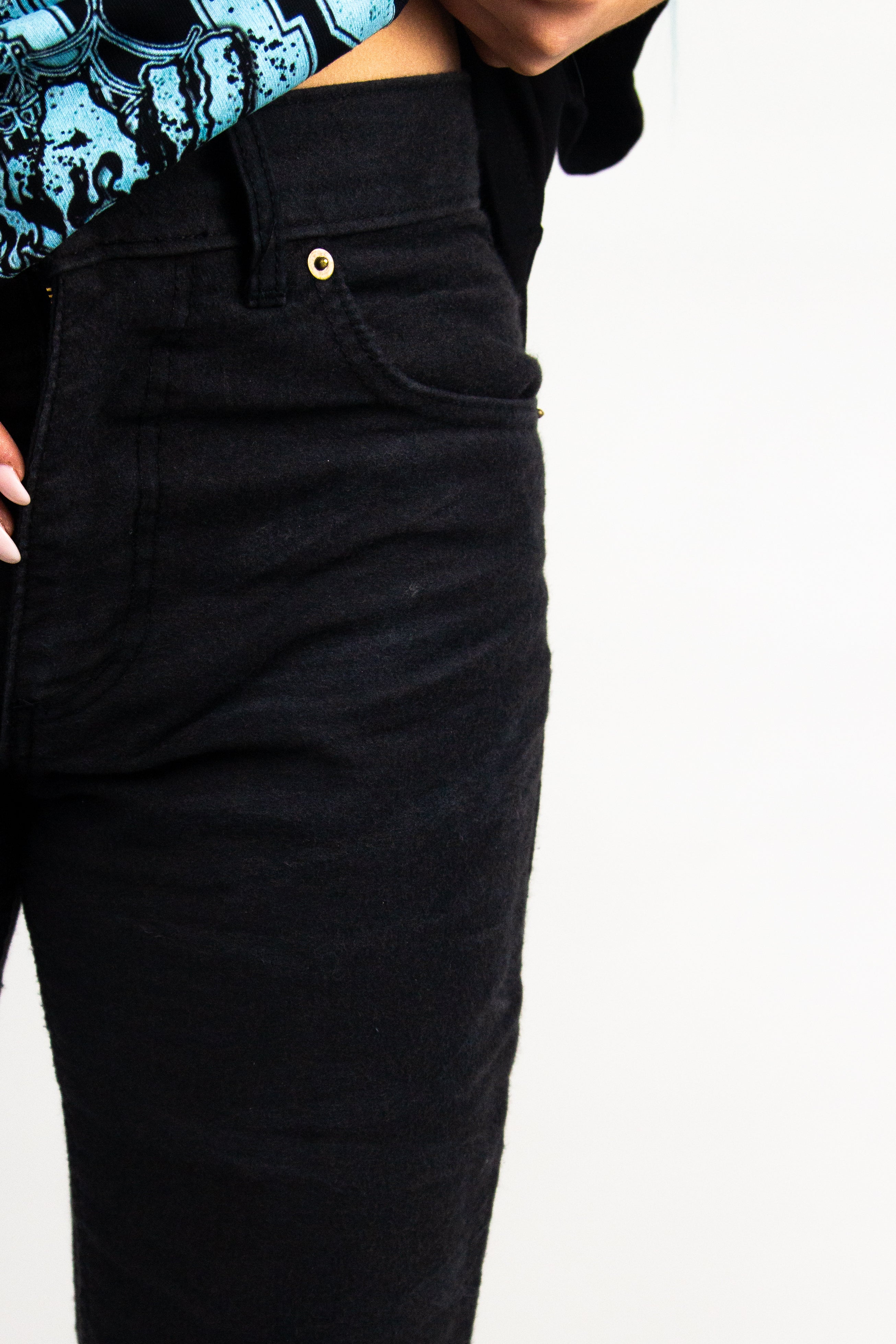 BLACK MIDNIGHT LAYERED REVERSE DENIM ( ULTRA FLARED EDITION )