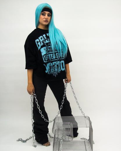 BLACK MIDNIGHT LAYERED REVERSE DENIM ( ULTRA FLARED EDITION )