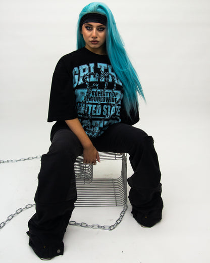 BLACK MIDNIGHT LAYERED REVERSE DENIM ( ULTRA FLARED EDITION )