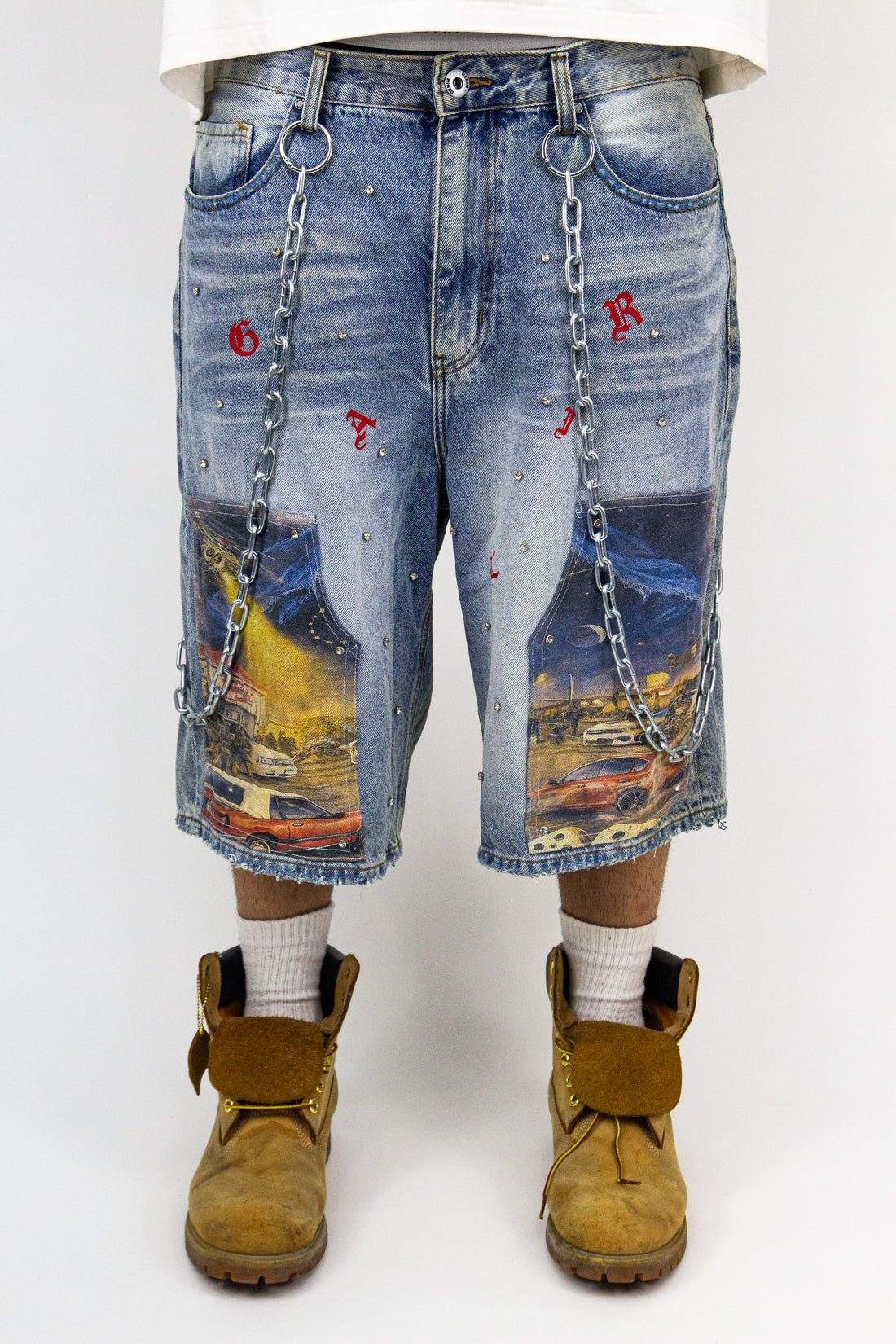 WASHED MIDNIGHT TRAFFIC JORTS