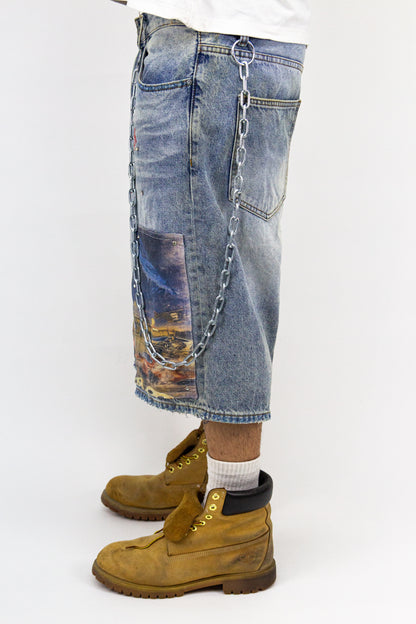 WASHED MIDNIGHT TRAFFIC JORTS