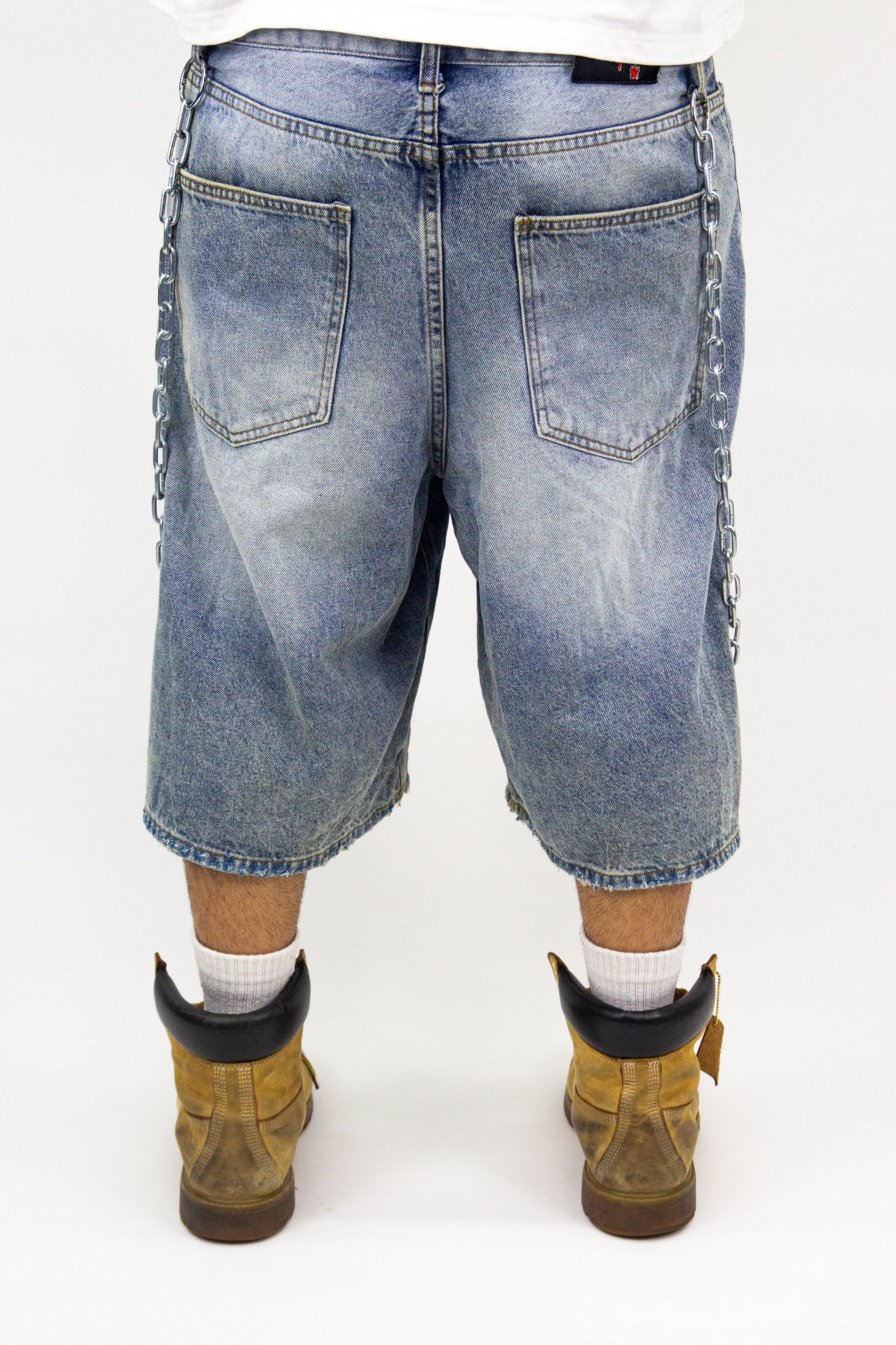 WASHED MIDNIGHT TRAFFIC JORTS