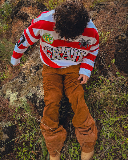 EMBROIDERY GEMS FLARED POLO ( RED EDITION )