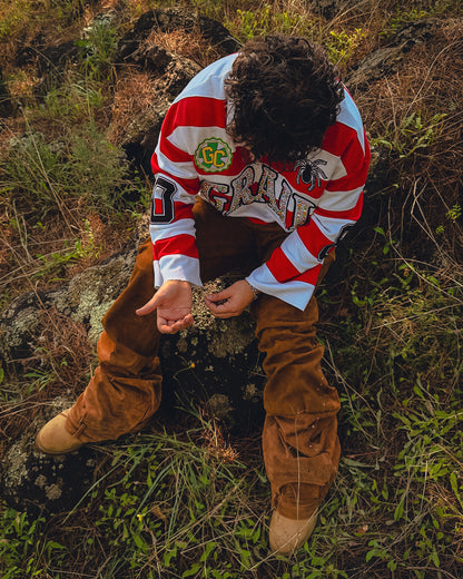 SAND SHINE ULTRA FLARED REVERSE REINDEER LEATHER