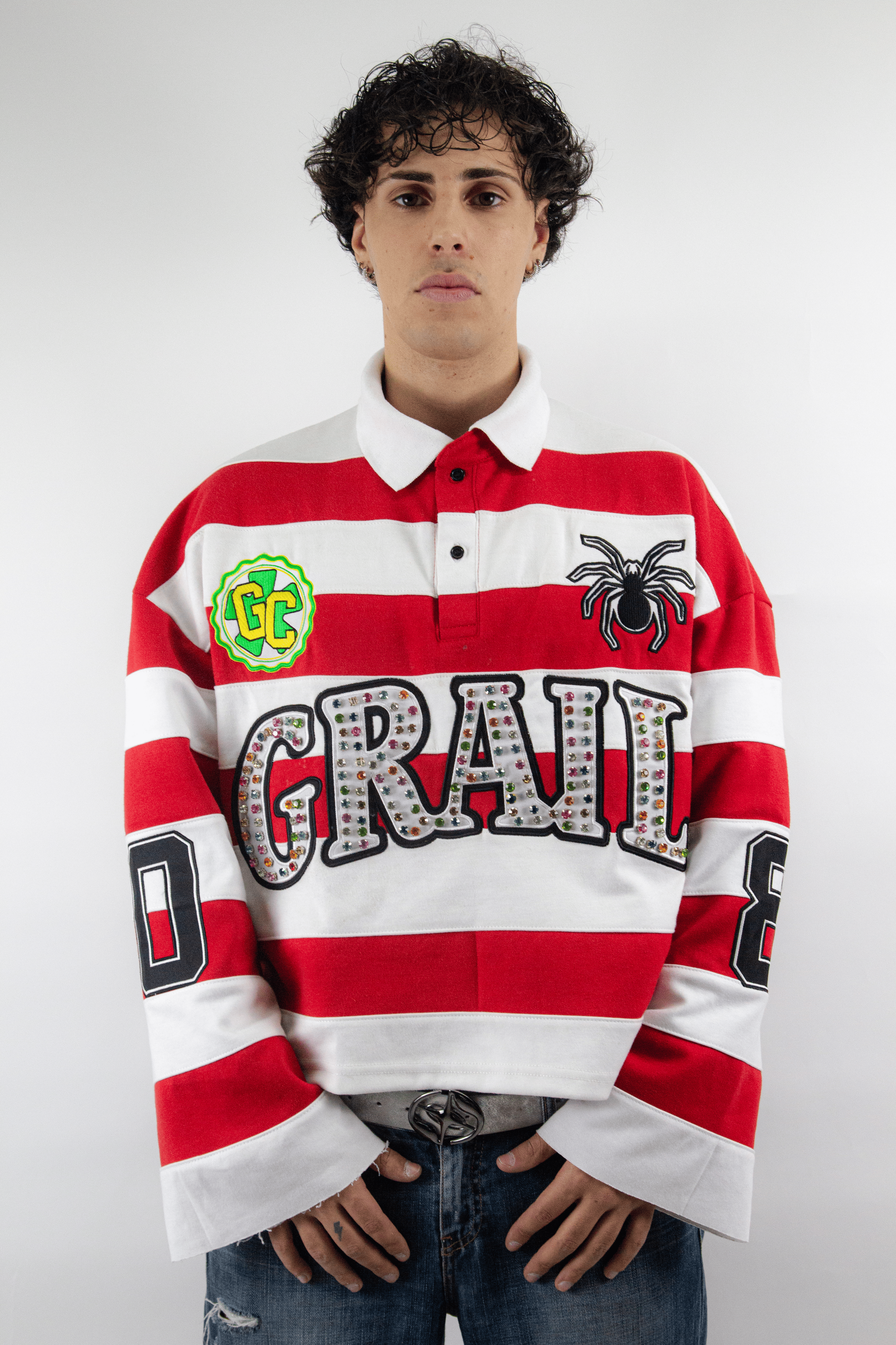 EMBROIDERY GEMS FLARED POLO ( RED EDITION )