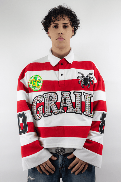 EMBROIDERY GEMS FLARED POLO ( RED EDITION )