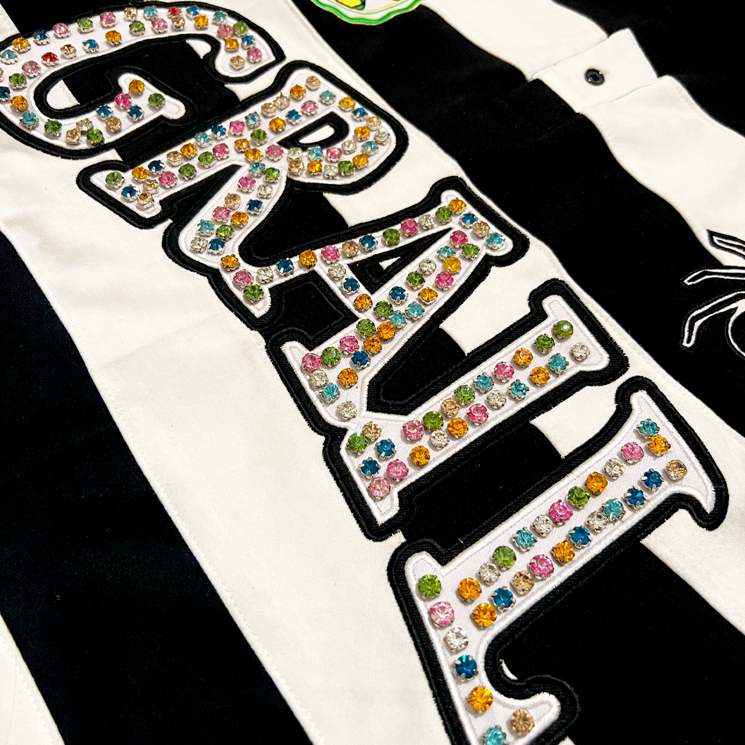 PRE-ORDER --- EMBROIDERY GEMS FLARED POLO ( BLACK EDITION )