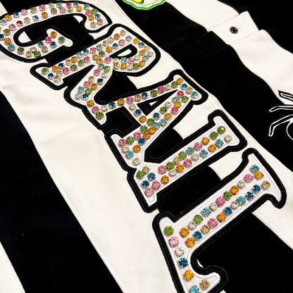 PRE-ORDER --- EMBROIDERY GEMS FLARED POLO ( BLACK EDITION )