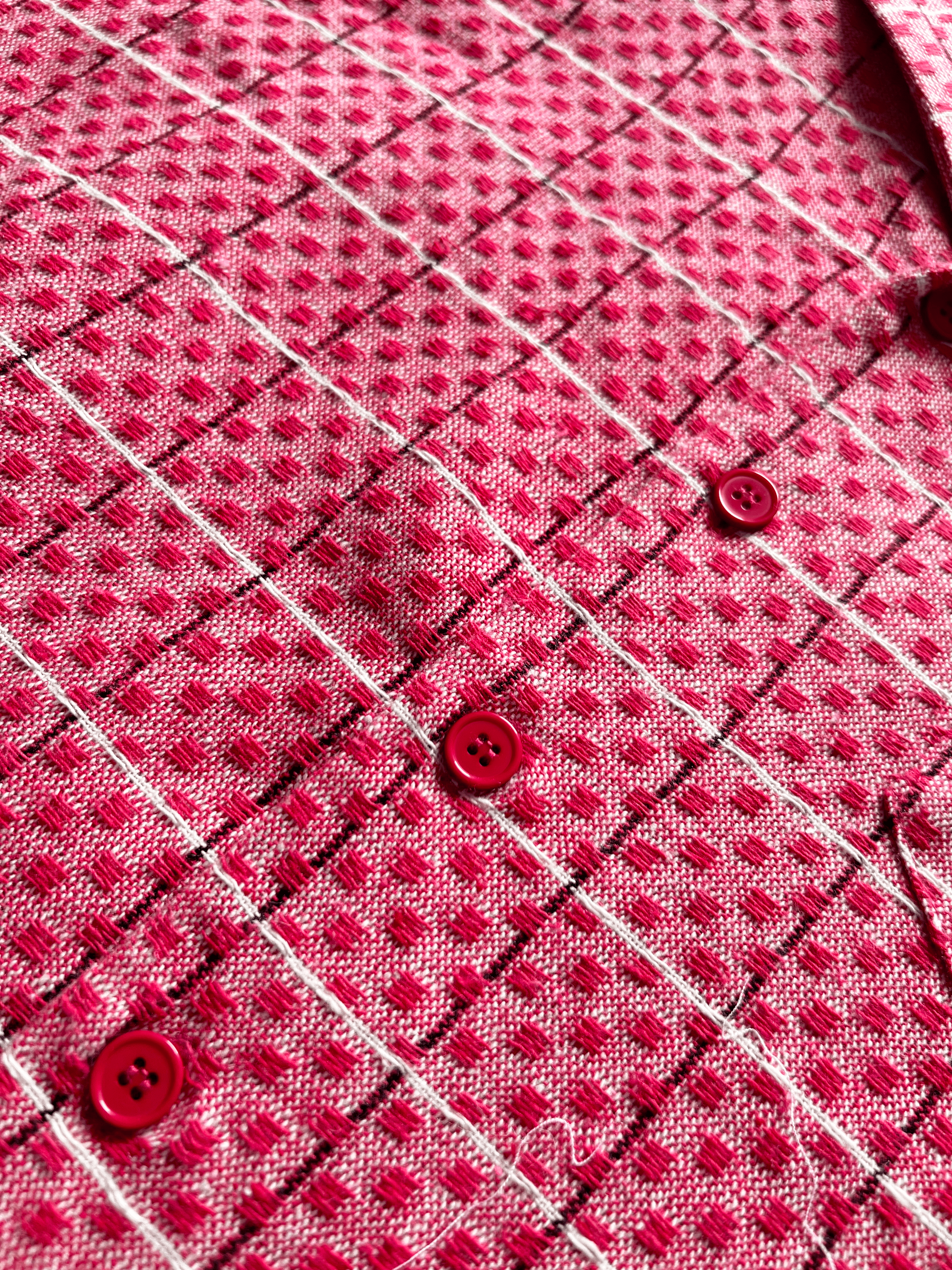 PINK CROPPED CHECKED SHIRT