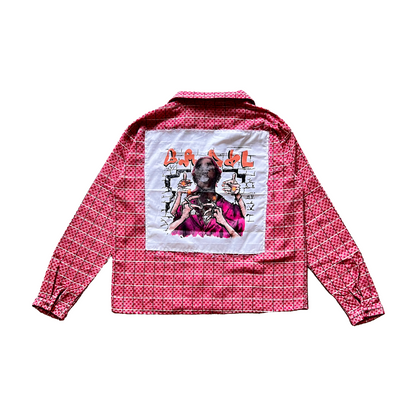 PINK CROPPED CHECKED SHIRT