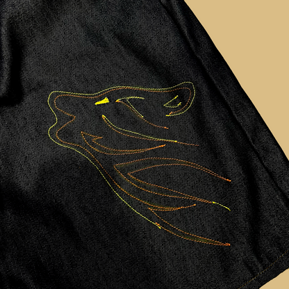 RAW EMBROIDERY SCRATCHED JORTS 1/1